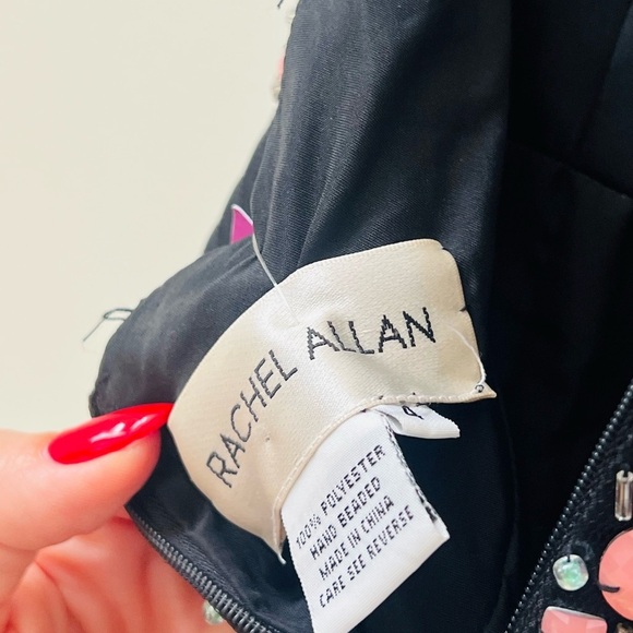 Rachel Allan Black Maxi Dress with Multicolor Waist - Picture 12 of 15